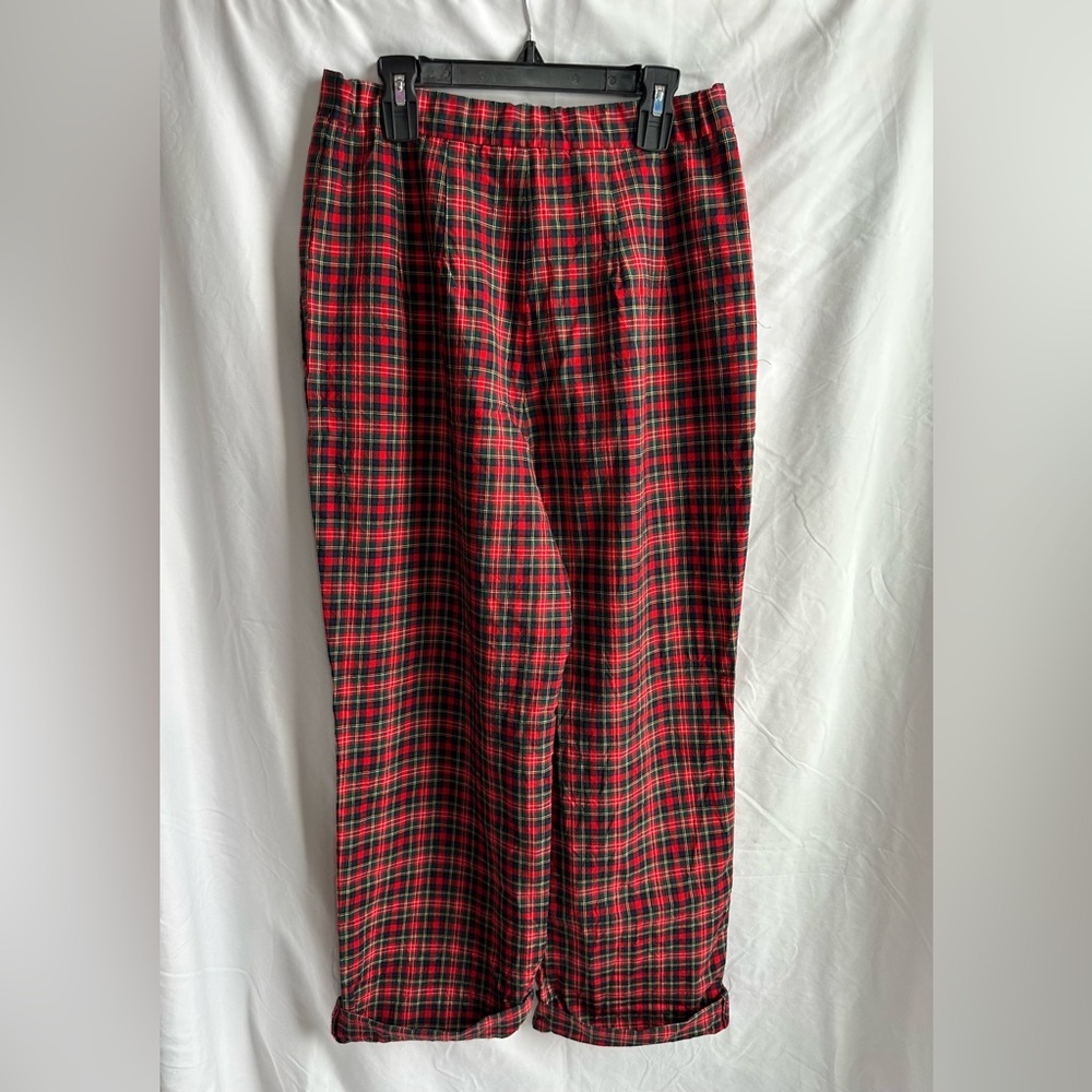 Vintage Pendleton Classic Red Green Plaid 100% Virgin Wool Pants Size 12 - Picture 2 of 3